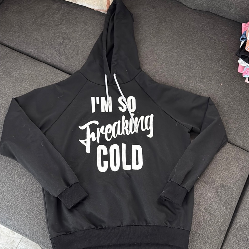 Black Hoodie with White Print